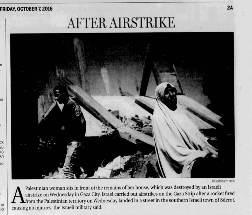 AFTER AIRSTRIKE &mdash; Hickory Daily Record, 7 October 2016
