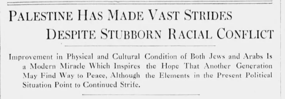 Palestine Has Made Vast Strides Despite Stubborn Racial Conflict — The Kansas City Star, 22 May 1939