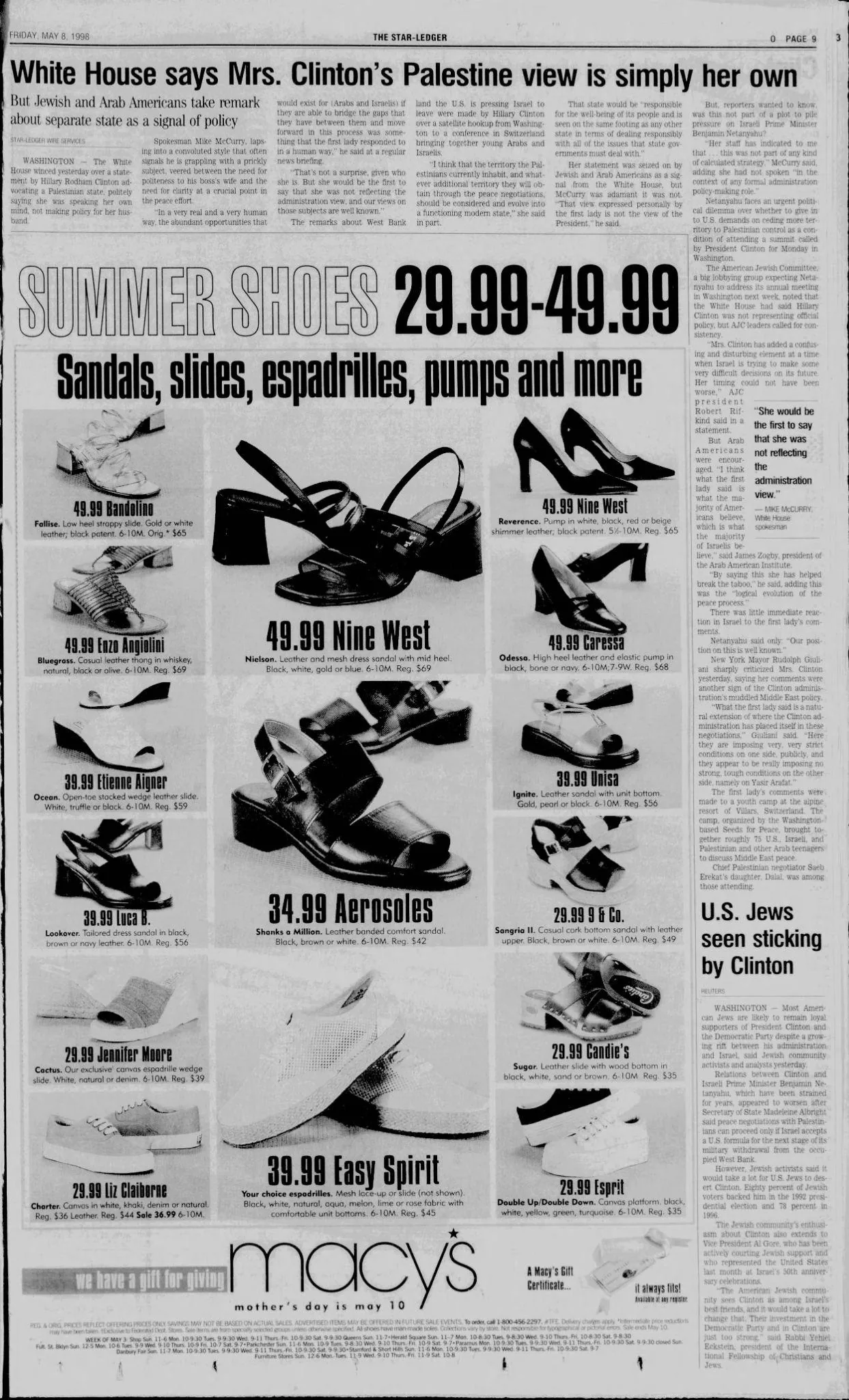 SUMMER SHOES 29.99-49.99 &mdash; News and Advance, 8 May 1998