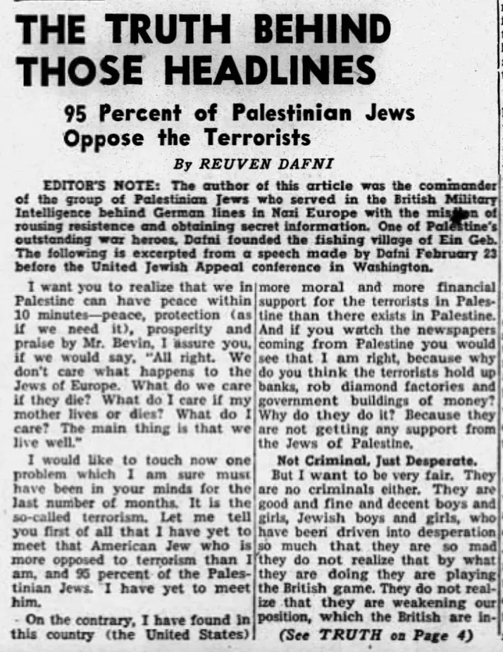 The Truth Behind Those Headlines — St. Louis Jewish Light, 6 March 1947