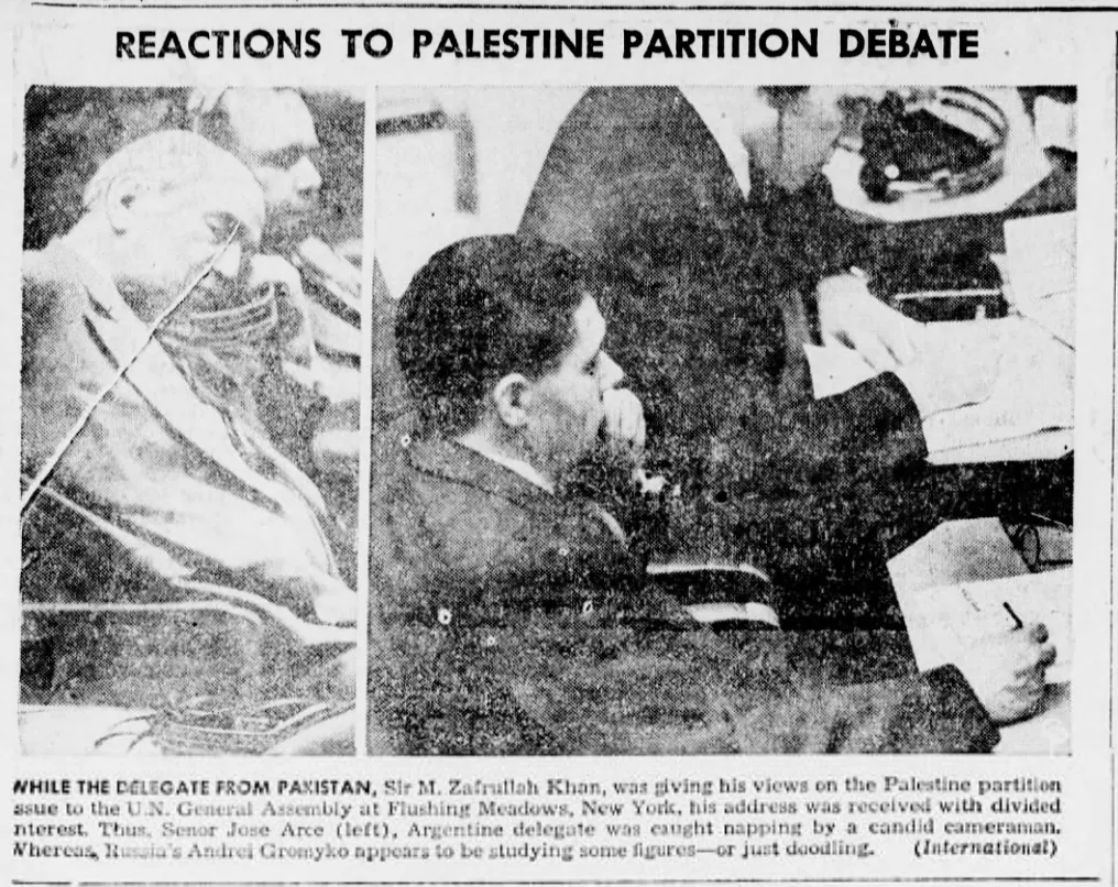Reactions to Palestine Partition Debate — Daily Herald, 1 December 1947