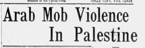Arab Mobs Touch Off Violence In Jerusalem — Staten Island Advance, 2 December 1947