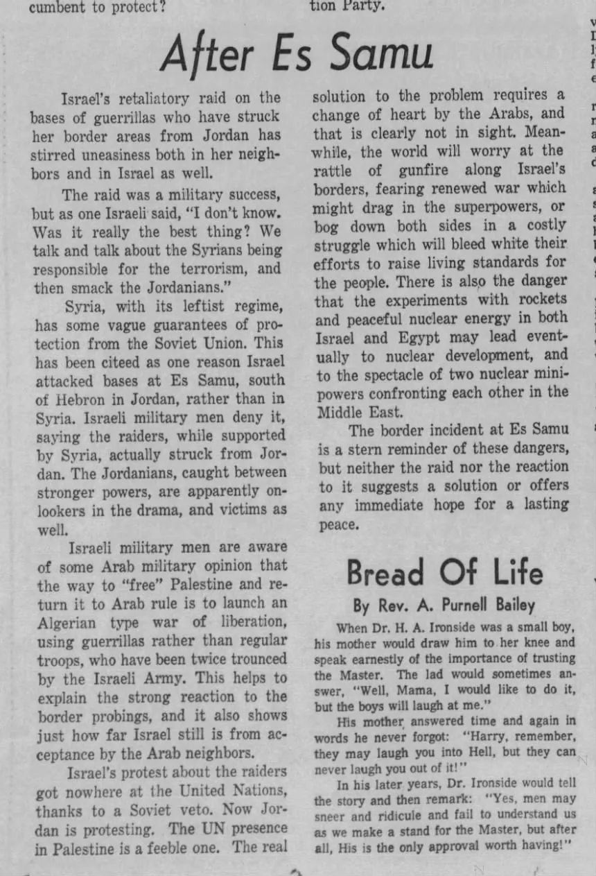After Es Samu &mdash; Greensboro Record, 19 November 1966