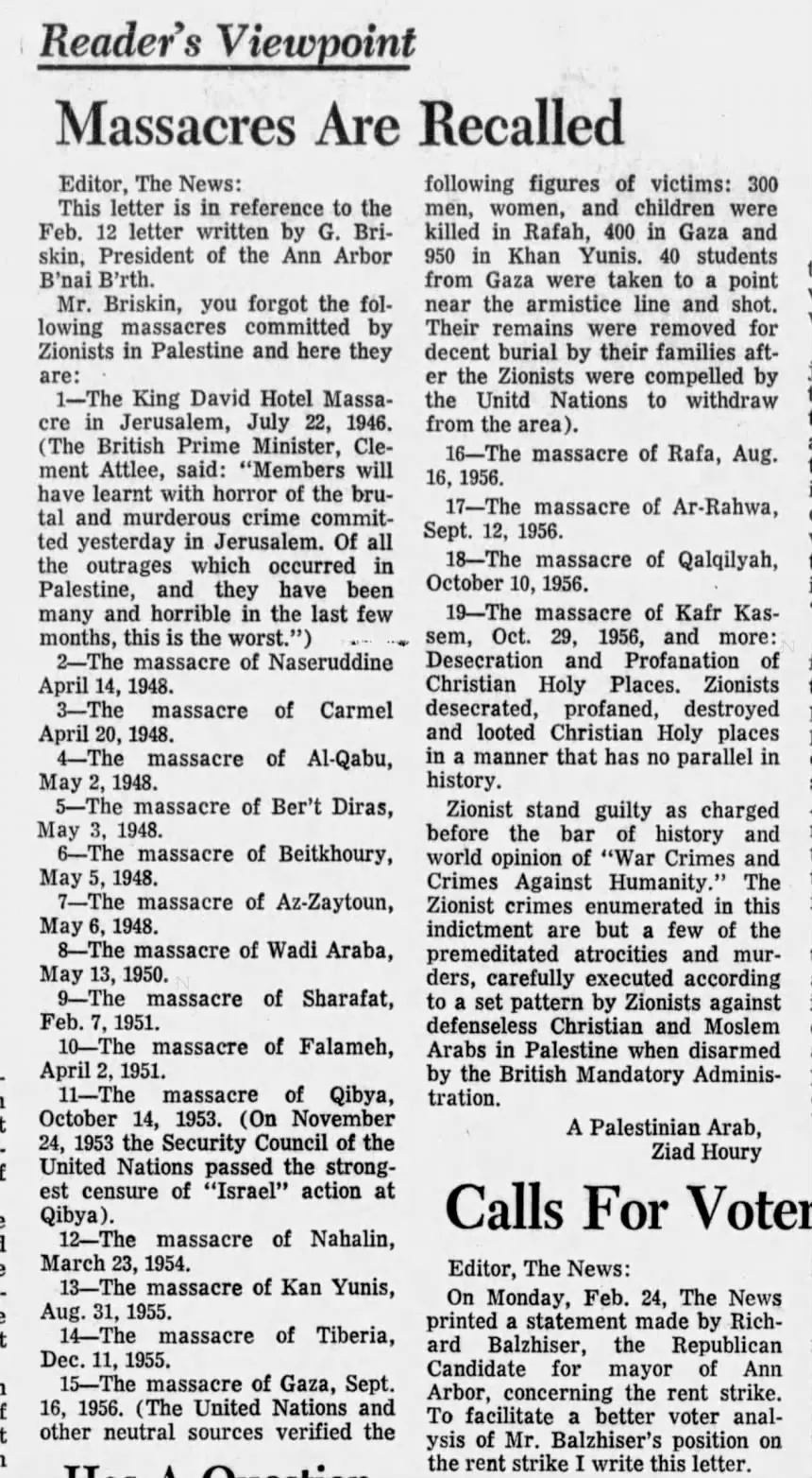 Massacres Are Recalled &mdash; Ann Arbor News, 4 March 1969