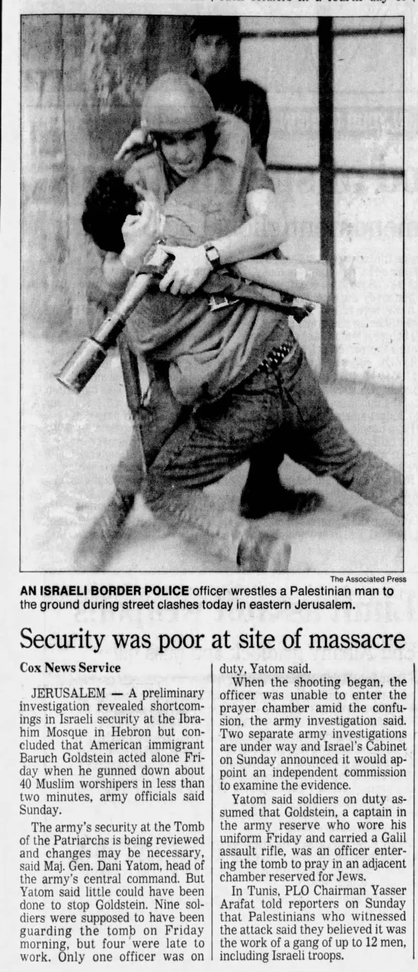 After the massacre &mdash; Syracuse Herald Journal, 28 February 1994