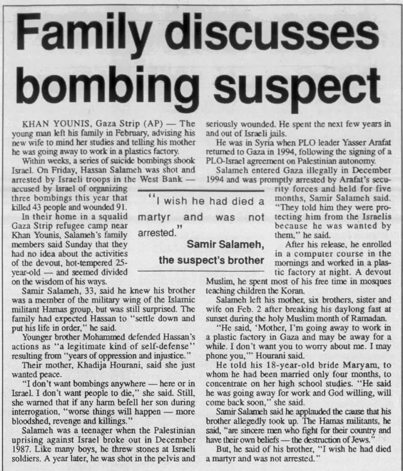 Family discusses bombing suspect — Paragould Daily Press, 21 May 1996