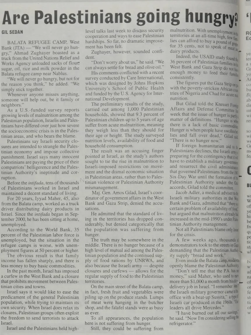 We will never go hungry &mdash; St. Louis Jewish Light, 14 August 2002