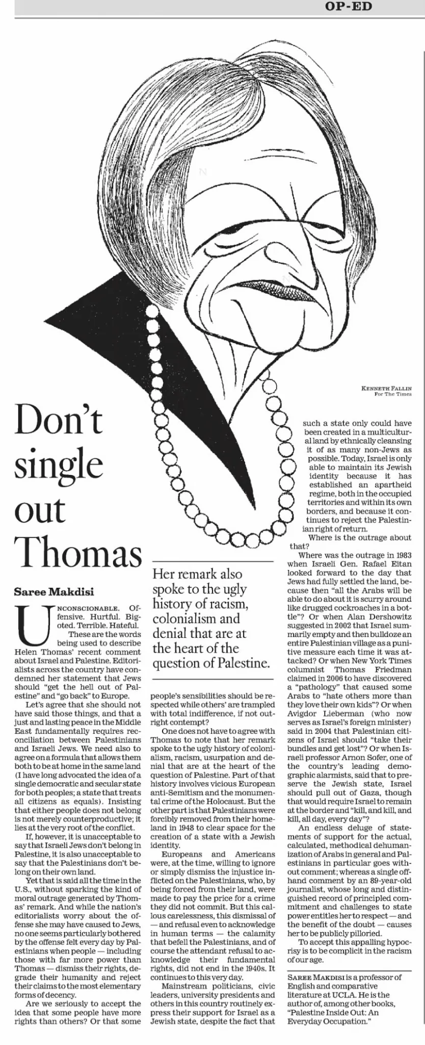 Op-Ed: ethnically cleansing a multicultural land &mdash; Los Angeles Times, 13 June 2010