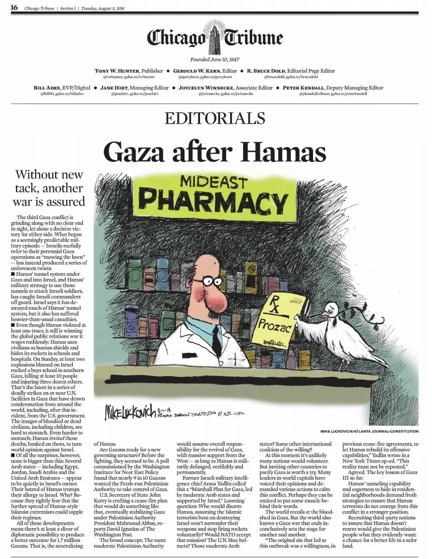 Chicago Tribune editorial page &mdash; Chicago Tribune, 5 August 2014
