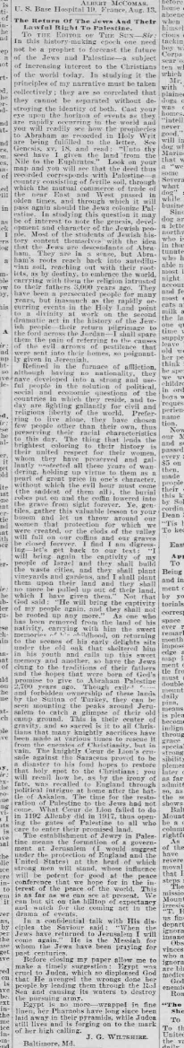 The Return Of The Jews And Their Lawful Right To Palestine &mdash; The Sun, 23 July 1937