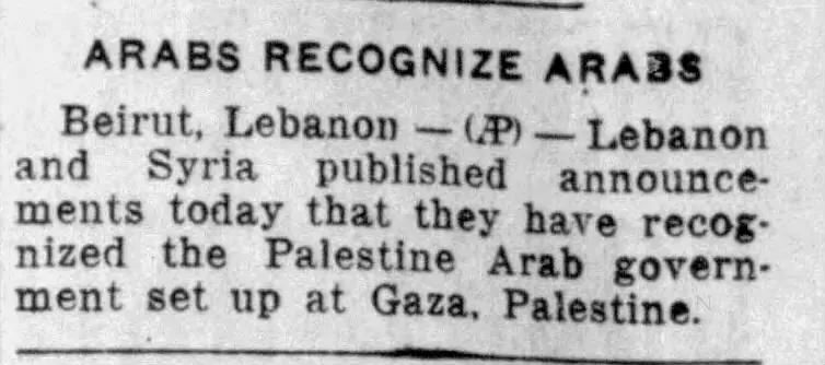 ARABS RECOGNIZE ARABS &mdash; Sarasota Herald-Tribune, 14 October 1948