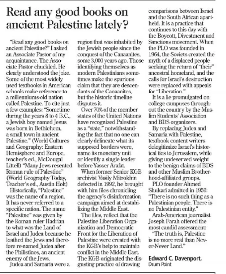 Read any good books on ancient Palestine lately? — The Recorder, 22 November 2019