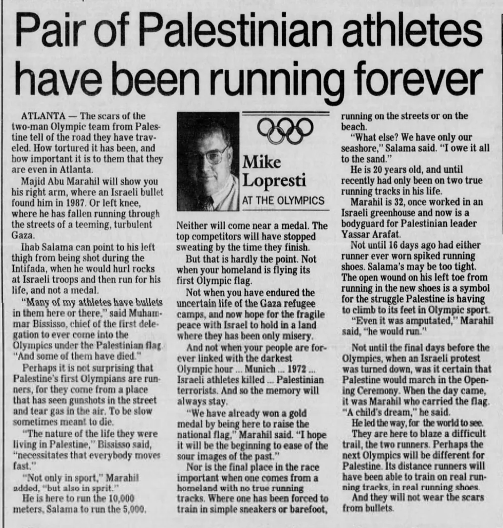 Pair of Palestinian athletes have been running forever &mdash; The Courier News