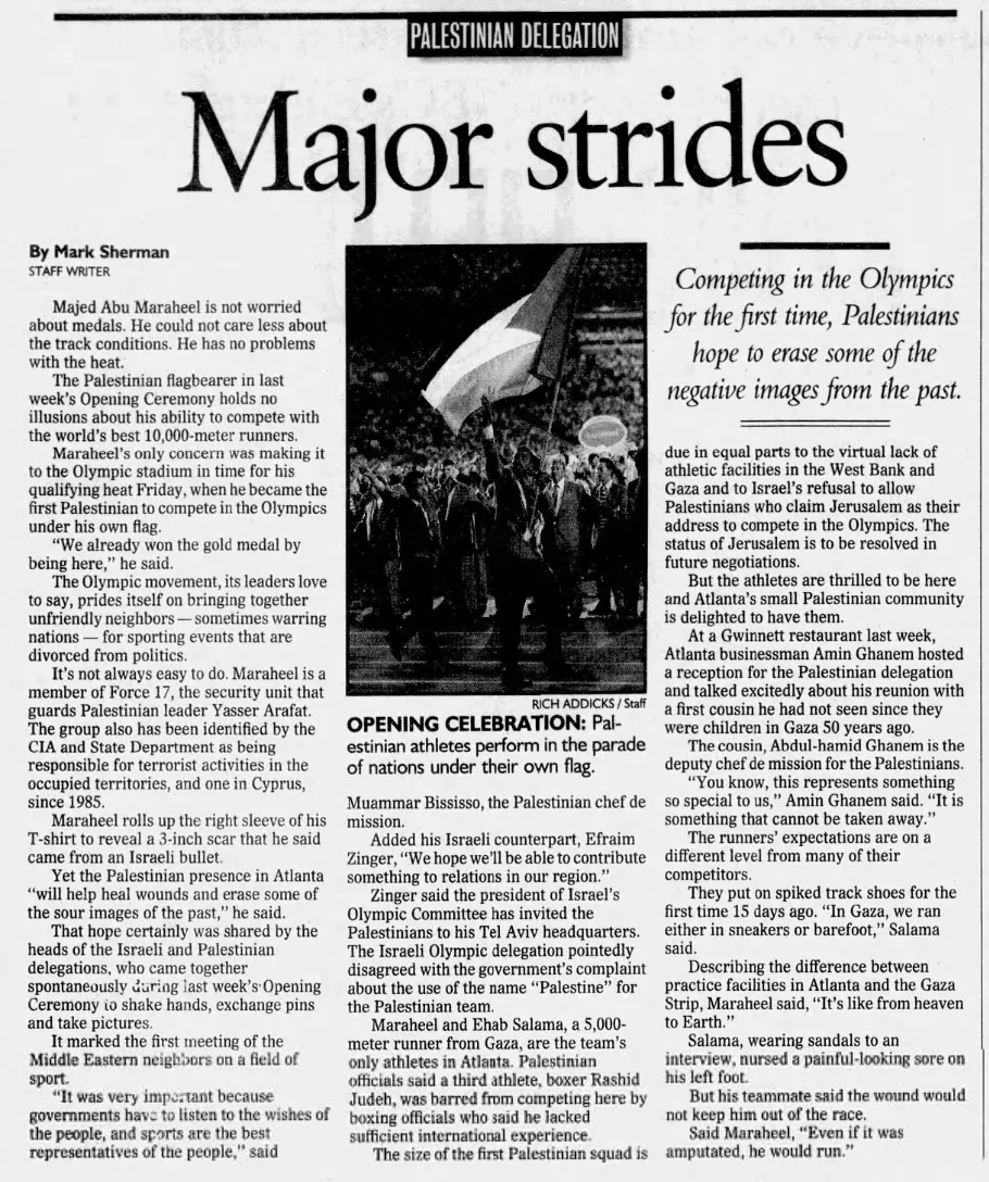 Major strides &mdash; The Atlanta Journal-Constitution, 27 July 1996