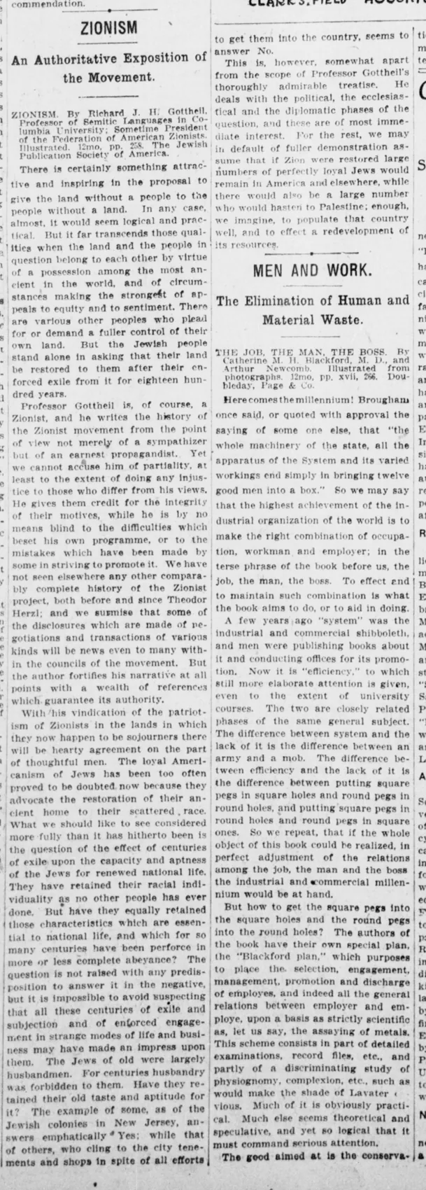 Zionism — New York Tribune, 20 June 1914