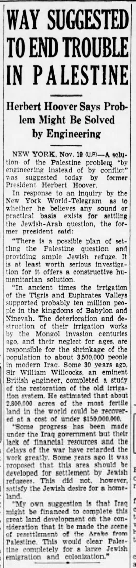 Way Suggested To End Trouble In Palestine — Shamokin News-Dispatch, 19 November 1945