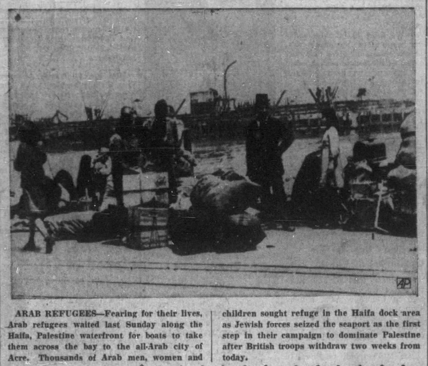 Arab Refugees — Fort Collins Coloradoan, 2 May 1948