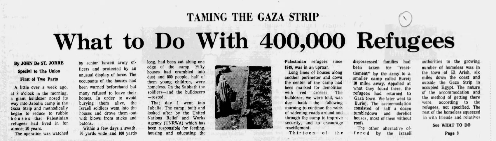 What to Do With 400,000 Refugees — The Morning Union, 25 August 1971