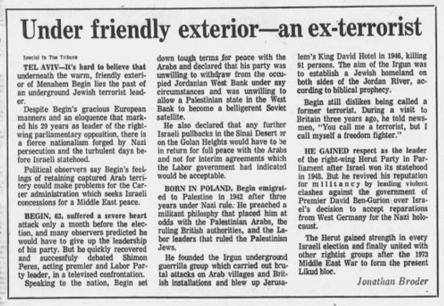 Under friendly exterior—an ex-terrorist — Chicago Tribune, 18 May 1977