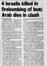 4 Israelis killed in firebombing of bus; Arab dies in clash &mdash; Clarion-Ledger
