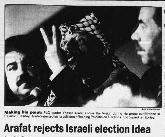 Arafat &mdash; The Times, 18 January 1989
