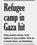 Refugee camp in Gaza hit — The Times Leader, 18 May 2004