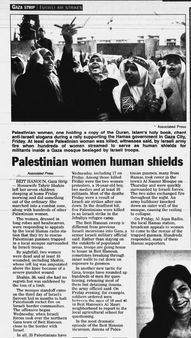 Gaza Strip: Israeli air strikes — Post Bulletin, 4 November 2006